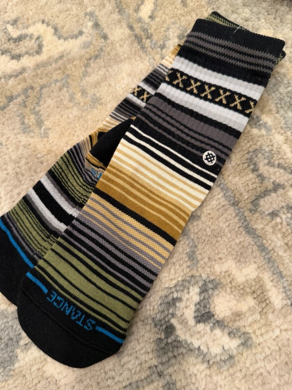 Stance Kids Sz Large Striped Crew Socks NEW